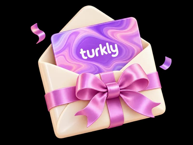 Подарочный сертификат Turkly в конверте с бантом