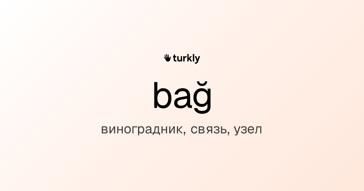 bağ — виноградник, связь, узел