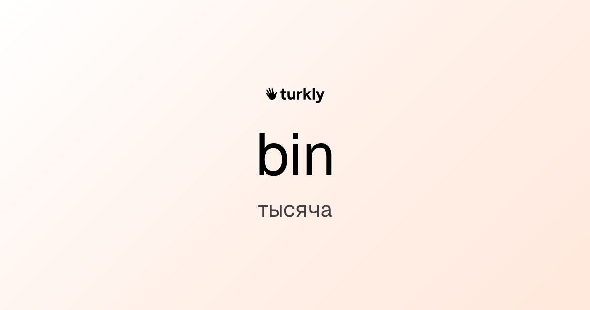 bin — тысяча