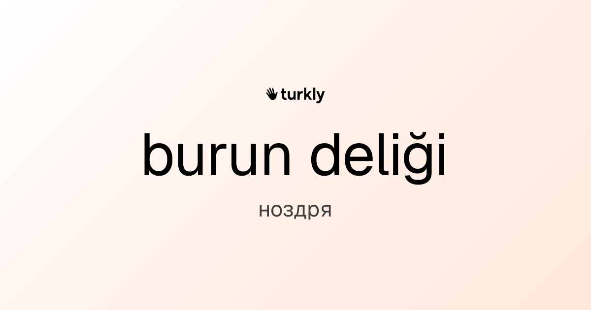 burun deliği — ноздря