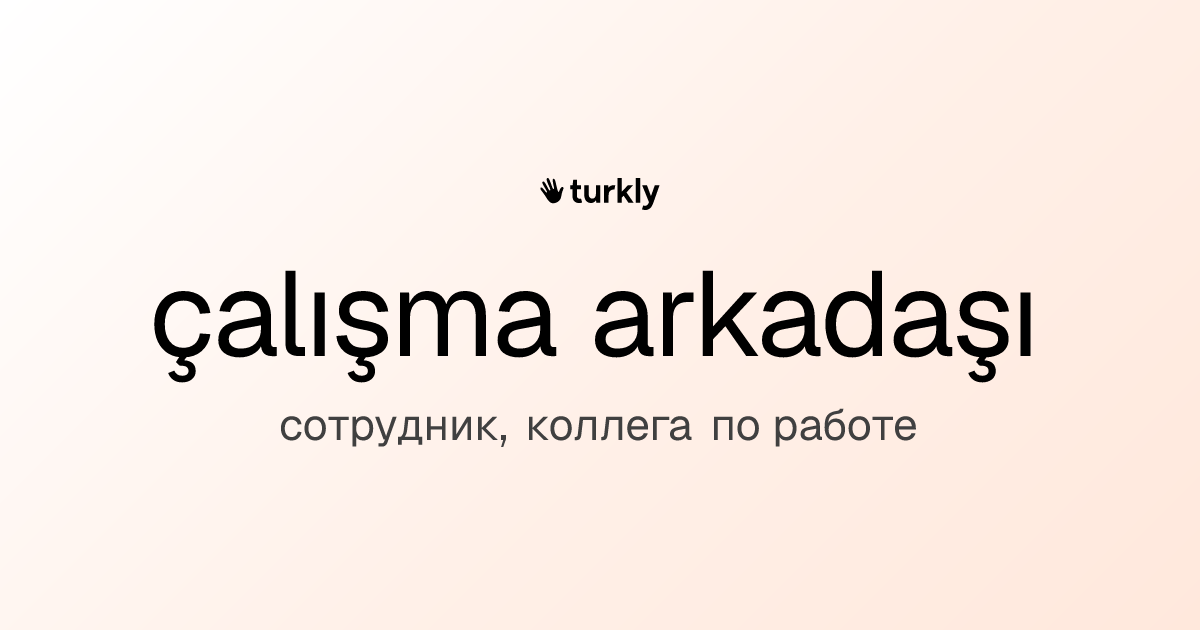 çalışma arkadaşı — сотрудник, коллега по работе