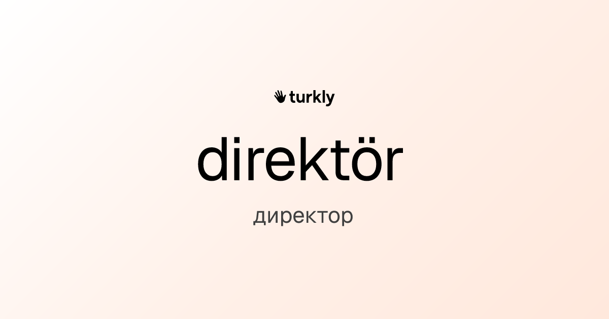 direktör — директор