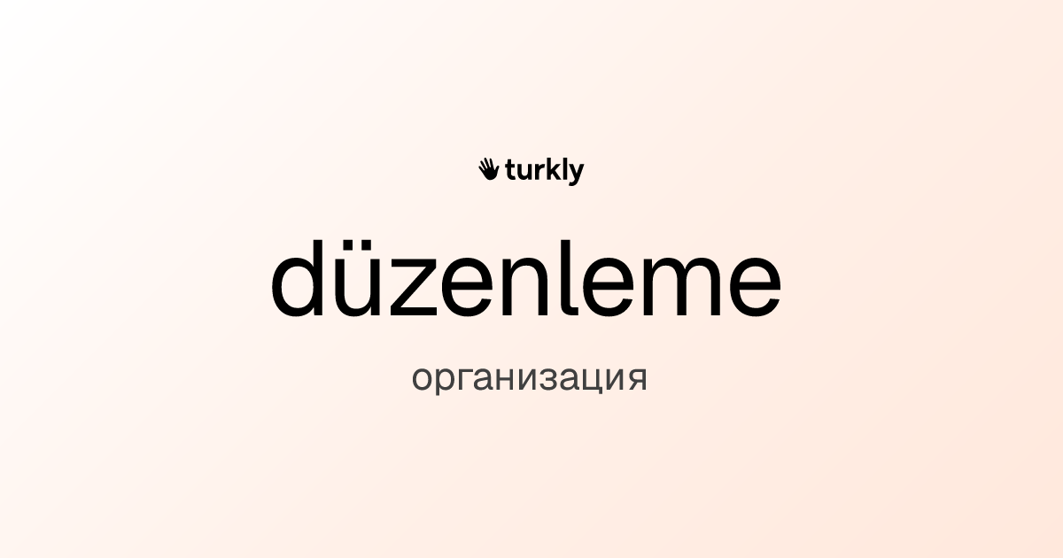 düzenleme — организация