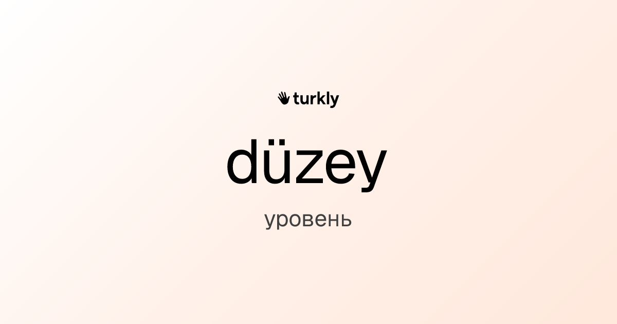düzey — уровень