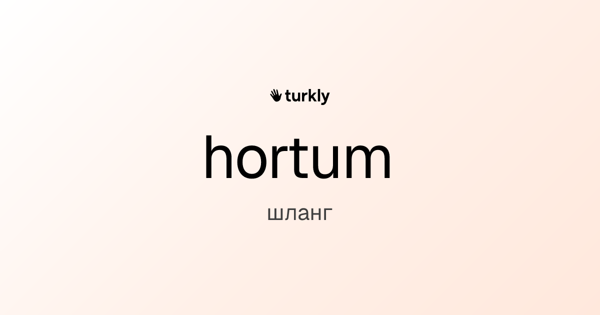 hortum — шланг