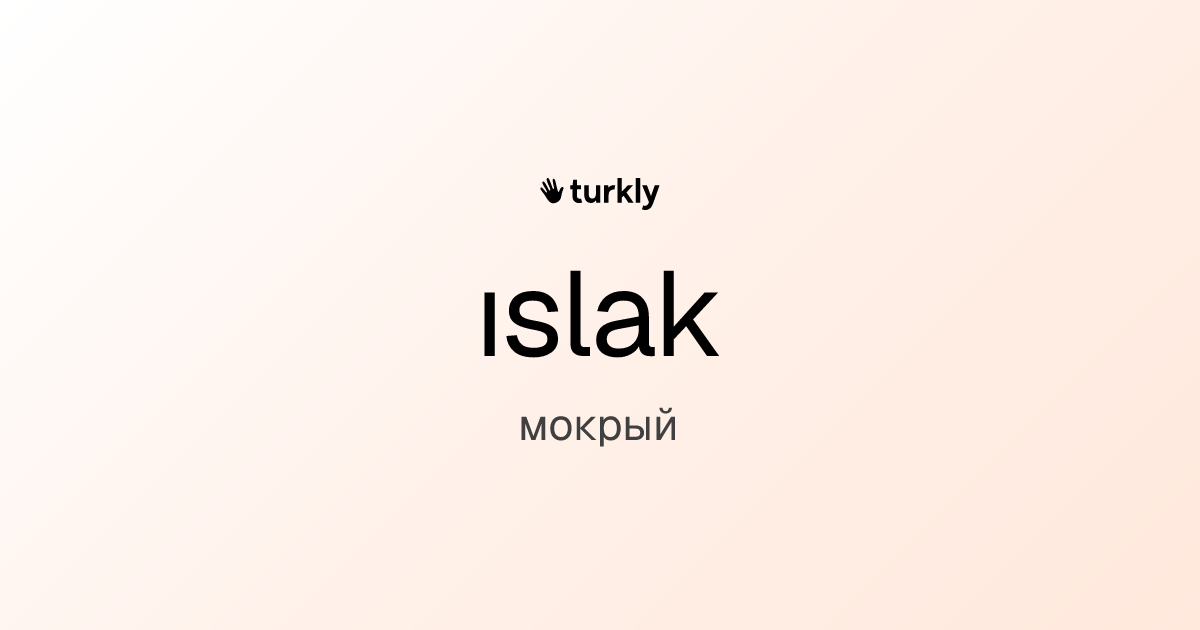 ıslak — мокрый