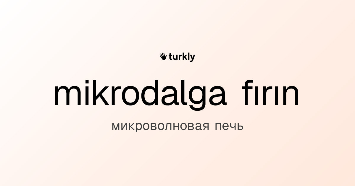 mikrodalga fırın — микроволновая печь