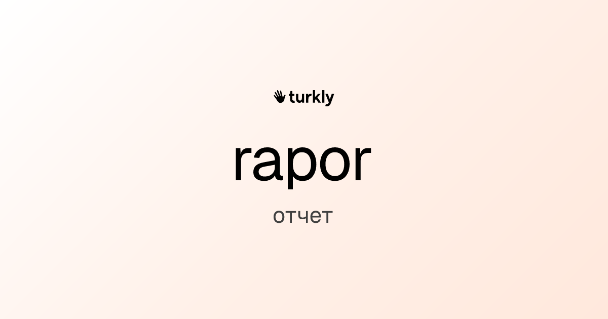 rapor — отчет