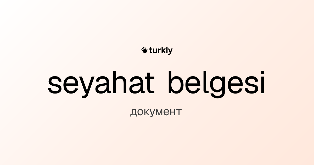 seyahat belgesi — документ