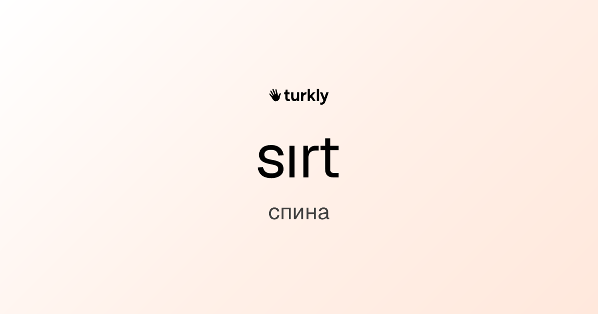 sırt — спина