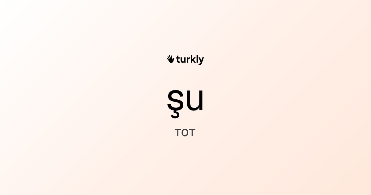şu — тот