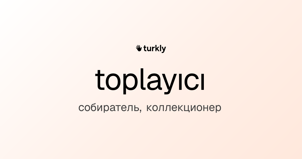 toplayıcı — собиратель, коллекционер